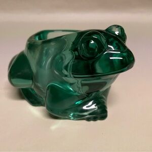 Indiana Glass Green Frog Votive Candle Holder